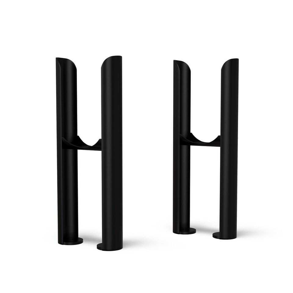image 1 of Alpha - Black Column Electric Radiator H600mm x W1164mm 2 Column 1200w Thermostatic WIFI - Feet Included
