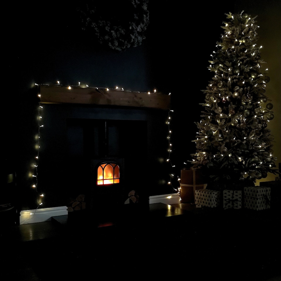 image 1 of 20m Battery Operated Indoor Outdoor Christmas String Lights with 200 LEDs in Warm White