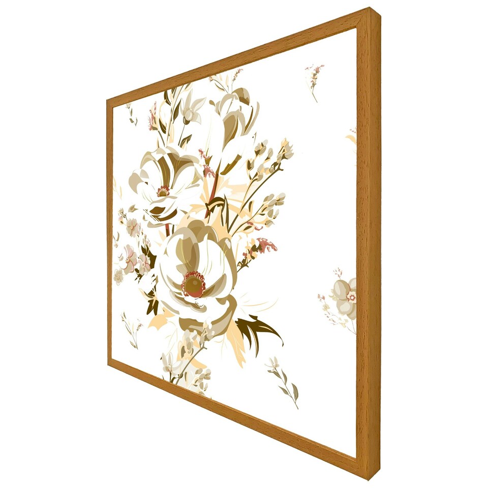 image 1 of Golden flower print (Picture Frame) Brown | M