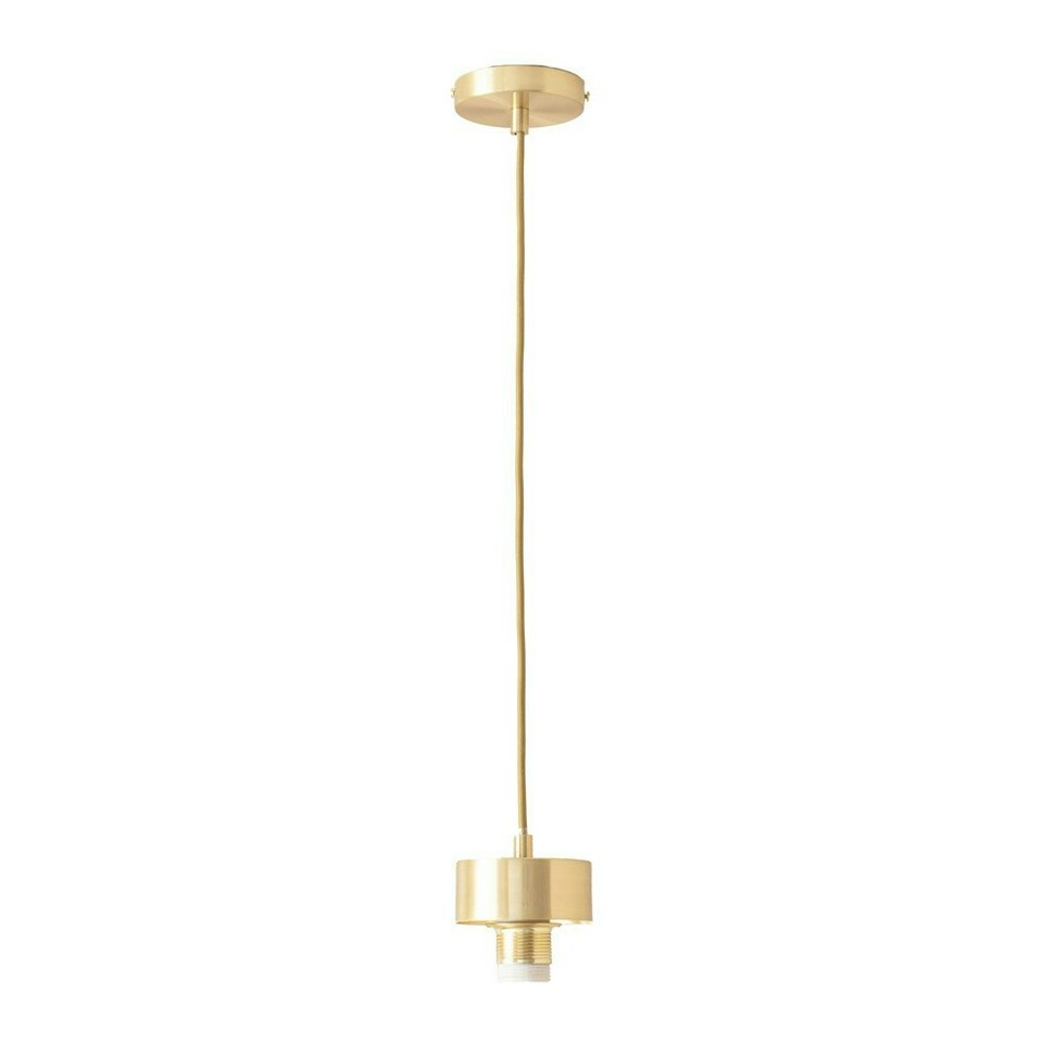 image 1 of ValueLights Brianna Brushed Gold Cap Detail Adjustable Single Pendant Ceiling Light | Black