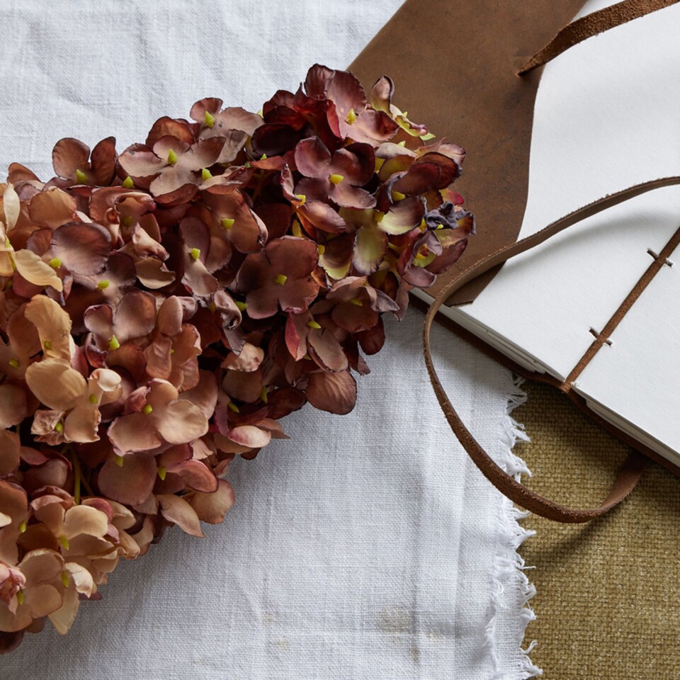 image 1 of Artificial Spear Hydrangea - Plastic - L15 x W15 x H88 cm - Burgundy