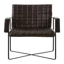 Luxurious Black Leather Weave Chair, Velvet Upholstered Occassional Arm Chair, Striking Lounge Chair Black