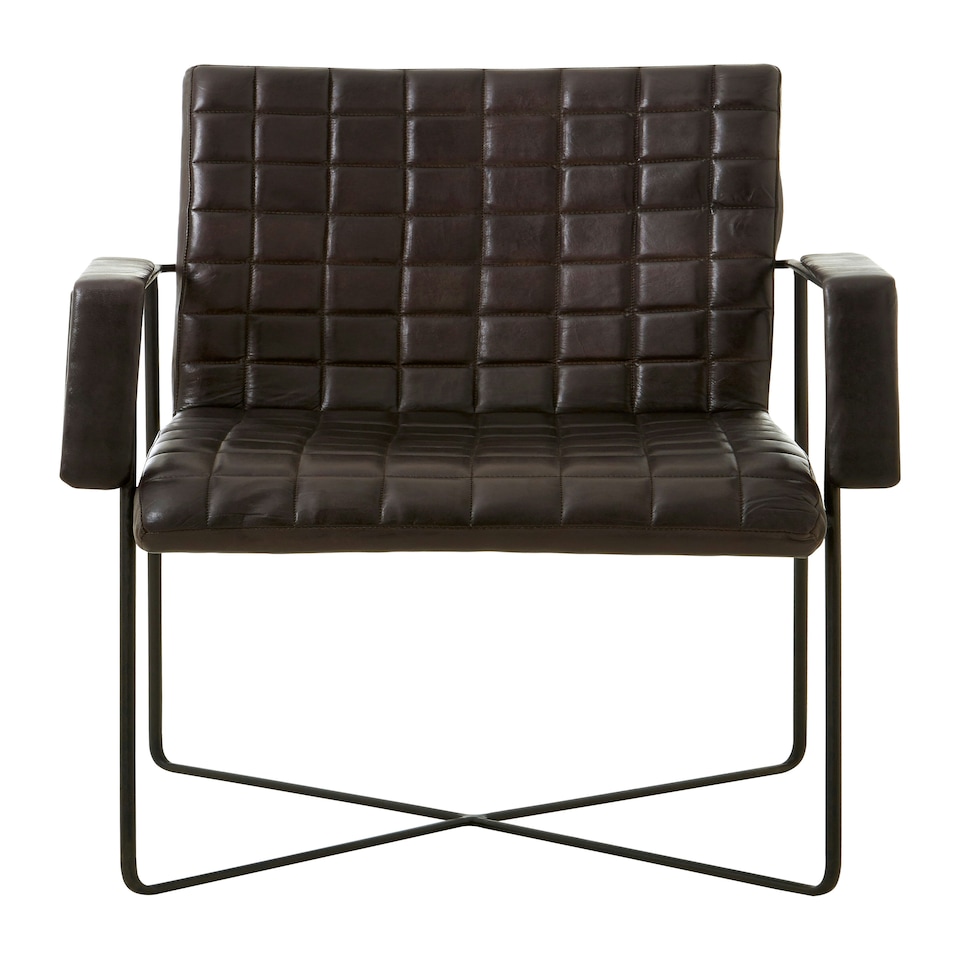image 1 of Luxurious Black Leather Weave Chair, Velvet Upholstered Occassional Arm Chair, Striking Lounge Chair Black