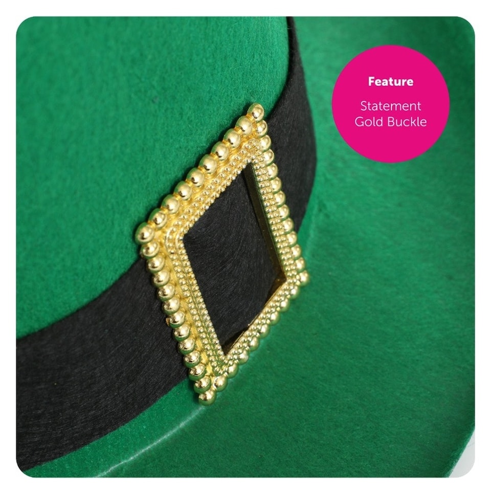 image 1 of Pack of 1 Green Glitter Cowboy Hat & Feather Boa Green | One Size