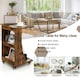 image 6 of COSTWAY C-Shaped End Table Mobile Sofa Side Table Brown