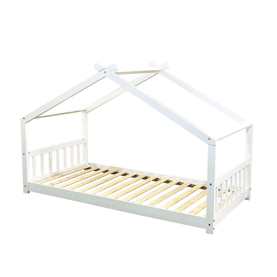 image 1 of Jinsen Single Cottage Bed - Wood - L200 x W95 x H129 cm - White