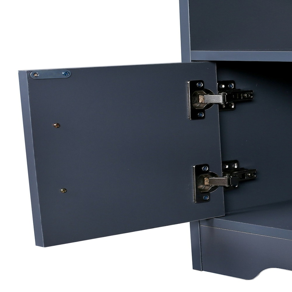 image 1 of Living and Home Contemporary Wooden Sideboard Cabinet with Open Storage