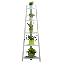 Living and Home Multifuctional 5-Tier Modern Corner Ladder Shelf for Display