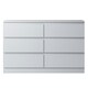 image 3 of FWStyle Carlton 6 Drawer Wide 3+3 Chest Of Drawers - Matt White