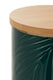 image 5 of Interiors By Premier Dark Green Small Storage Jar With Bamboo Lid,Porcelain Jar With Embossed Leaf Texture,Perfect Kitchen Jar