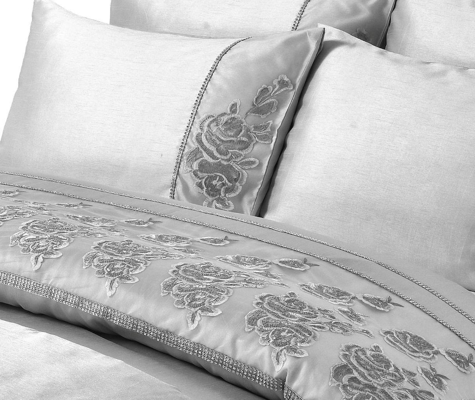image 1 of Kampala Hill Amara Duvet Cover Set Silver | Grey | Silver | King