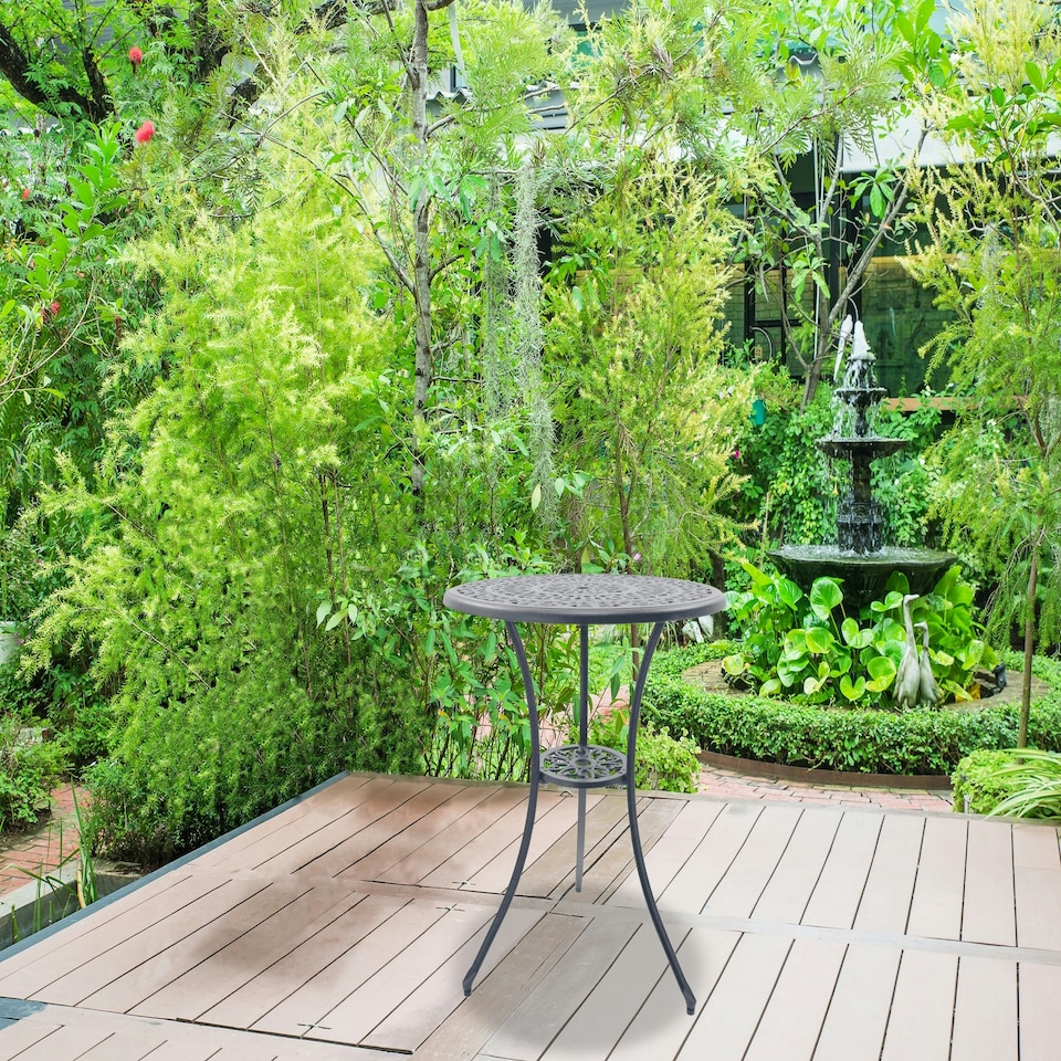 image 1 of Centurion Supports POSITANO Garden and Patio Grey Cast Aluminium Bistro Table
