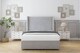 image 1 of Sloomy Devonshire Silver Plush Divan Bed With Mattress No Drawers With 54" Wingback Headboard 4' Small Double | Silver | Silver | Small Double | 1
