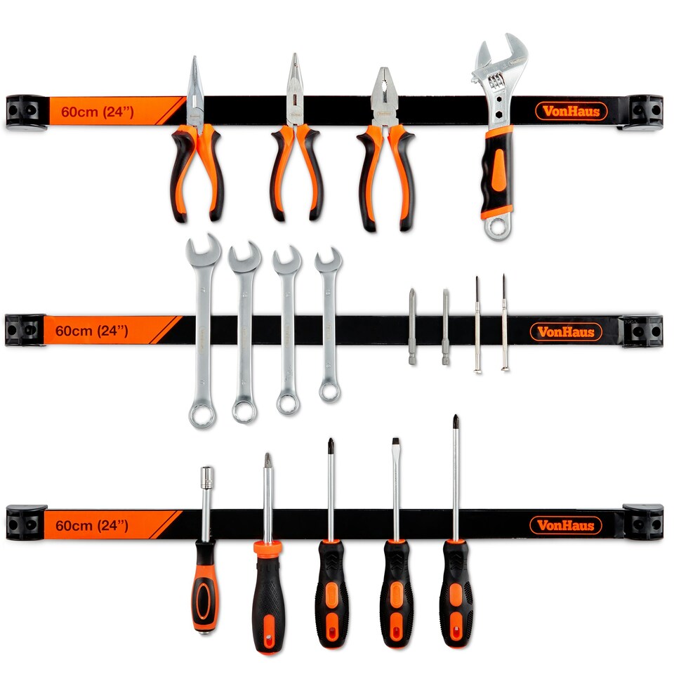 image 1 of VonHaus Extra Large Set of 3 Heavy Duty Magnetic Tool Holders