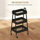 image 5 of HOMCOM 3-Tier Rolling Utility Cart Kitchen Storage Trolley on Wheels Black