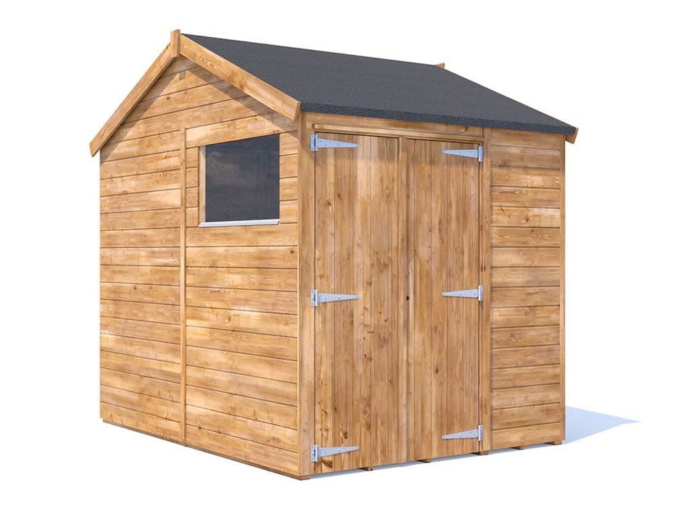 image 1 of Dunster House Wooden Shed 1.8 x 2.4m (6' x 8') 12mm Walls Outdoor Garden Storage, Apex Roof With Window, Overlord Modular