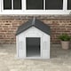 image 8 of PawHut Weather-Resistant Dog House, Puppy Shelter for Large Dogs - Grey