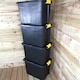 image 3 of 4 x 60L Heavy Duty Storage Tubs Sturdy, Lockable, Stackable and Nestable Design Storage Chests with Clips in Black