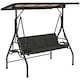 image 1 of Outsunny 3 Seater Garden Swing Seat Bed, Convertible Swing Chair Black | Black