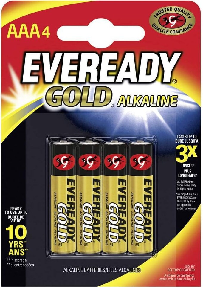 image 1 of Eveready Alkaline Gold AAA Batteries, Pack of 4