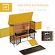image 6 of PawHut Rabbit Hutch, Guinea Pig Hutch Outdoor Cage w/ Tray & Roof, Yellow
