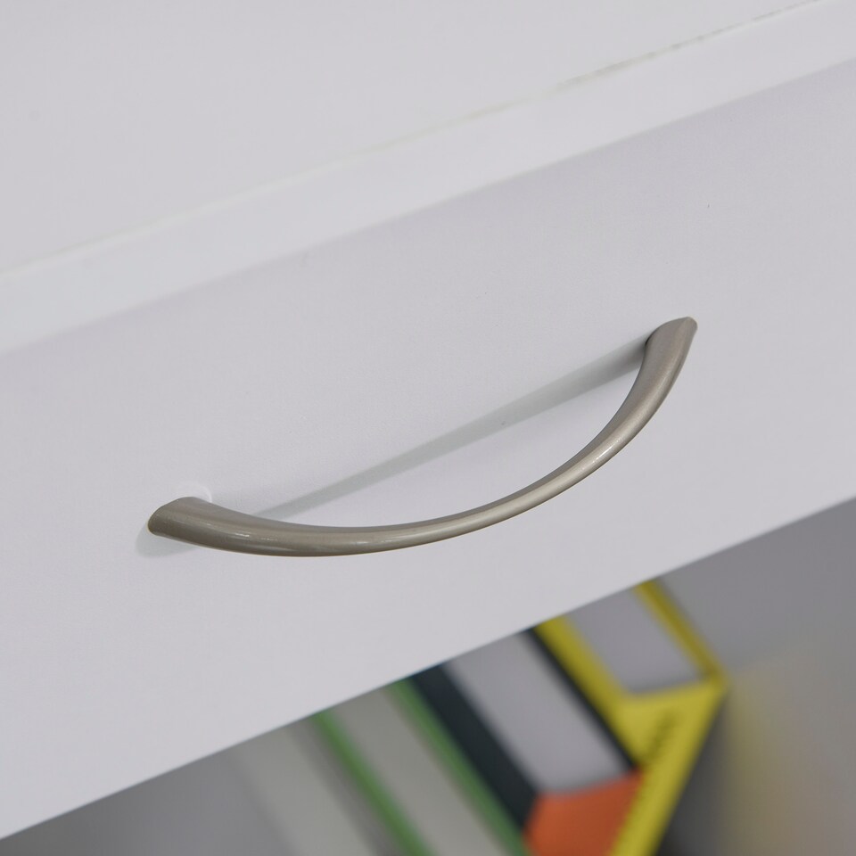 image 1 of HOMCOM L-Shaped Corner Computer Desk with 2 Shelves Worktop White