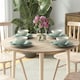 image 8 of HOMCOM Foldable Dining Table, Round Drop Leaf Table, Wood Legs, Grey
