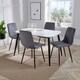 image 1 of Aspen Tapered Legs Rectangular Dining Table with 4 Straight Stitch Dining Chairs - White/Grey/Black - Flat Packed Multi