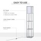 image 4 of HOMCOM Floor Lamp Reading Lamp with 3-Tier Storage Shelf for Home Office Grey