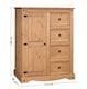 image 3 of Mercers Furniture Corona Tallboy 1 Door 4 Drawer Wardrobe Small Robe Children's Solid Wood Pine Wooden with Mexican Styling