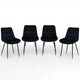 image 9 of Erica Plush Velvet Comfort Dining Chairs - Set of 4 Grey
