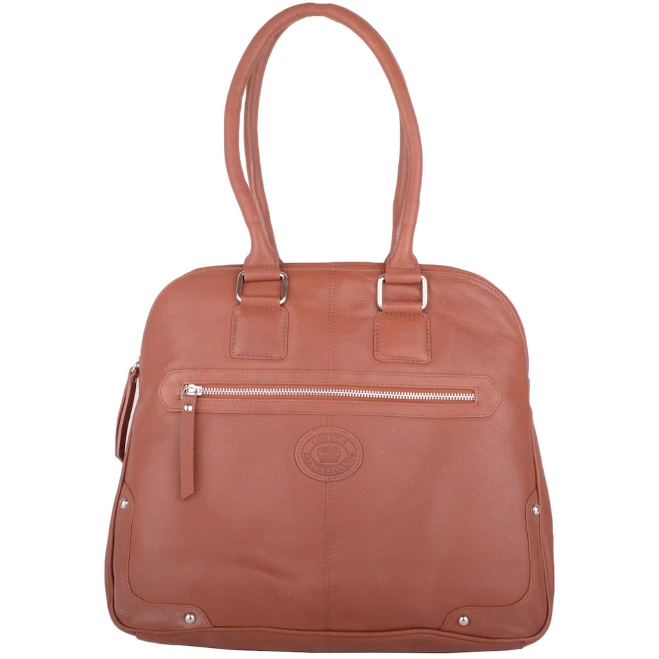 image 1 of London Leathergoods Womens Large Premium Soft Leather Travel / Work Hand Bag / Shoulder Bag | Brown | Tan
