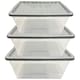 image 3 of Pack of 5 Large 62 Litre Plastic Storage Boxes Complete With Silver Lids