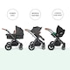 image 4 of Stomp Luxe 12pc Travel System with Cirrus i-Size Car Seat & ISOFIX Base, Carrycot, Reversible Seat, Rain Cover & More (Black/Charcoal Grey/Tan)