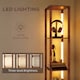 image 4 of HOMCOM LED Floor Lamp, Standing Lamp with Shelves and Fabric Drawer, Brown | Brown
