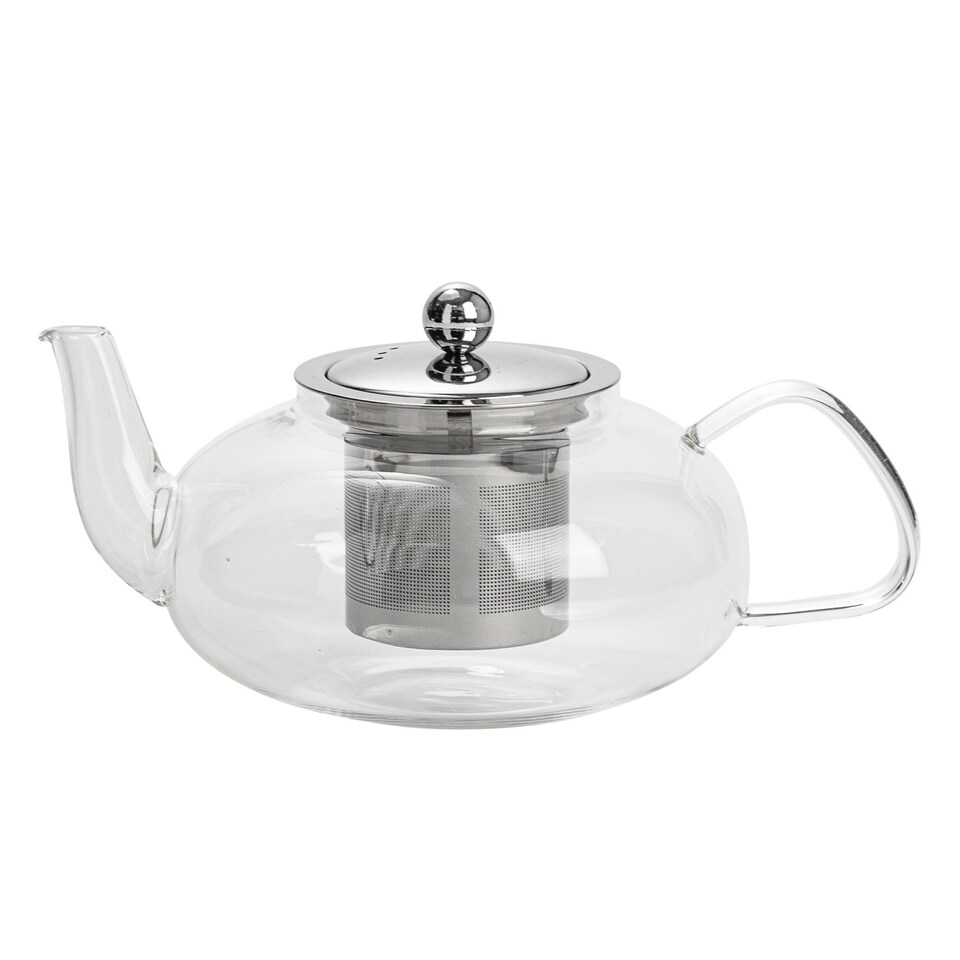 image 1 of Argon Tableware Oval Glass Infuser Teapot - 800ml