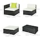 image 7 of Outsunny 5 Pieces Rattan Sofa Set Wicker Sectional Cushion Patio Black Garden