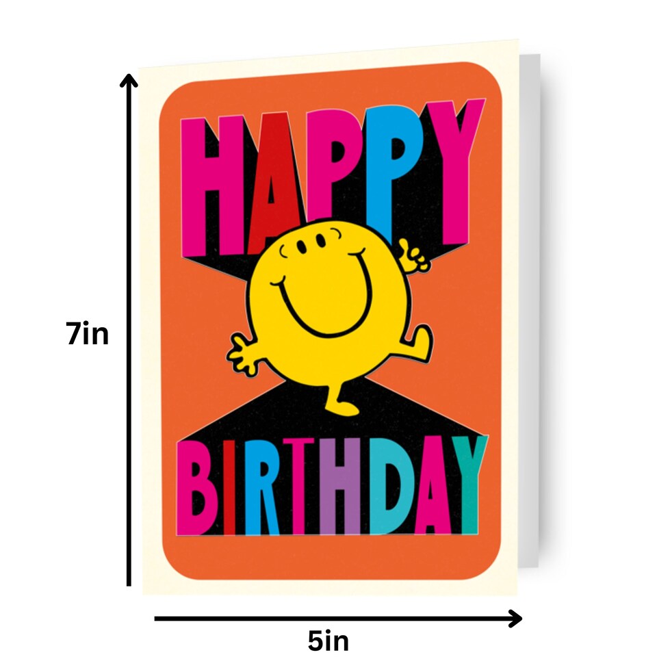 Mr Men & Little Miss Mr Happy Birthday Card