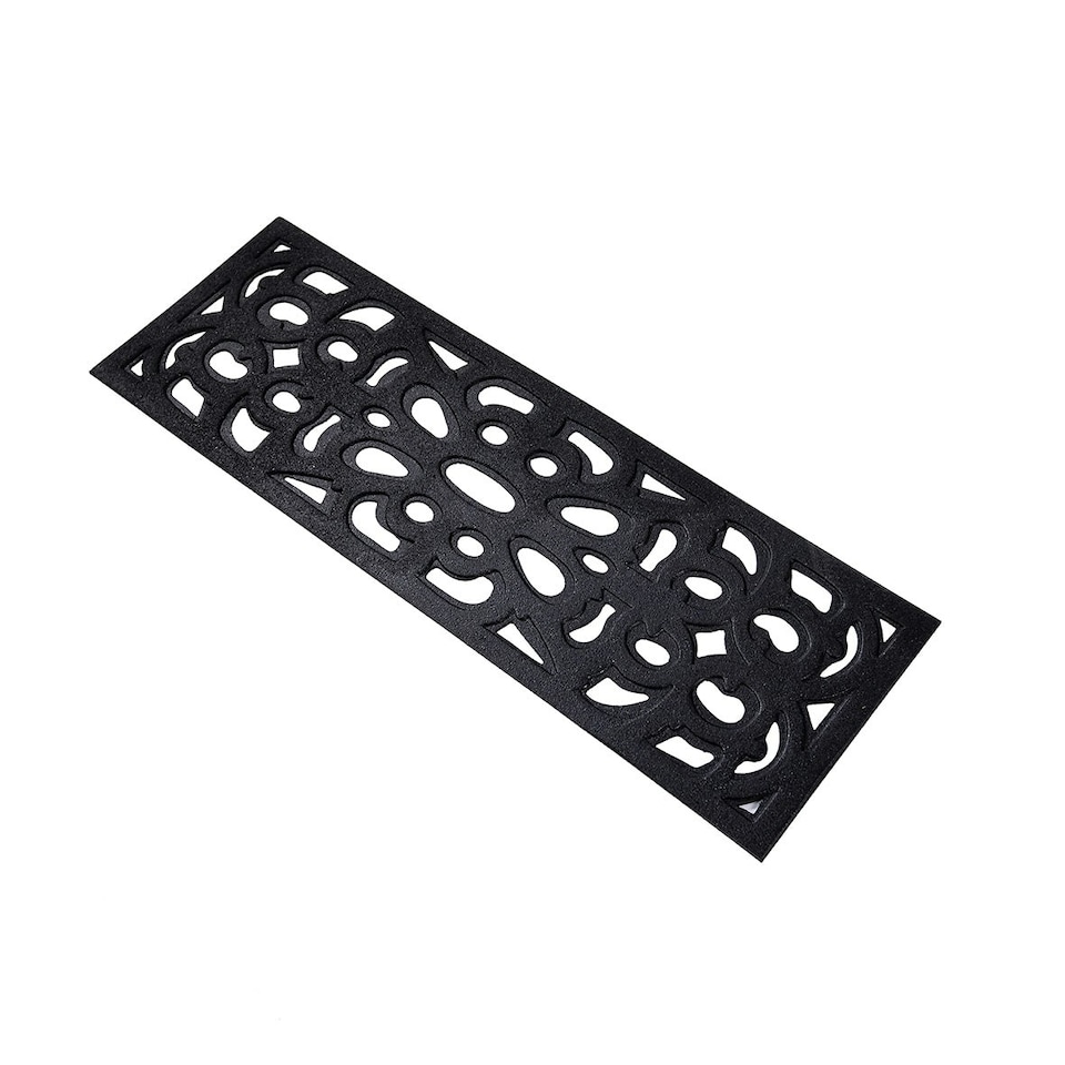 image 1 of Victorian Style Rubber Step Mat - Black