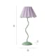 image 6 of ValueLights Wiggle Lilac Pleated Scallop Lamp Shade Moss Green Metal Table Lamp | Green | Purple