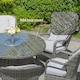 image 2 of Direct Wicker 6-Seater Rattan Garden Aluminum Round Dining Table with lazy Susan | Grey