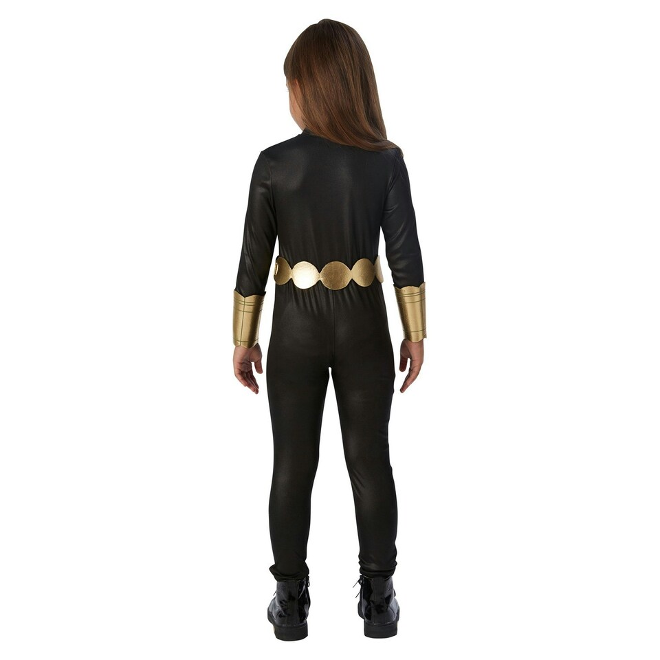 image 1 of Avengers Assemble Girls Black Widow Costume - Black/Gold - 7-8 Years Black | 7