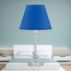 image 4 of Set of 2 Chrome Jewelled Table Lamps with Royal Blue Shades Chrome | Blue