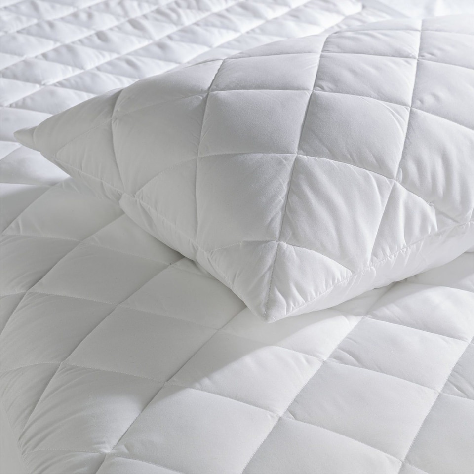 image 1 of Groundlevel Hypoallergenic Quality Quilted Pillow And Mattress Protectors Soft Touch Cover | White