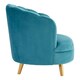 image 4 of Interiors by Premier Blue Velvet Scalloped Armchair, Supportive Armrest Lounge Chair, Easy to Clean Velvet Accent Chair