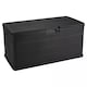 image 2 of 350L Outdoor Patio Anthracite Plastic Garden Storage Box With Handles & Wheels