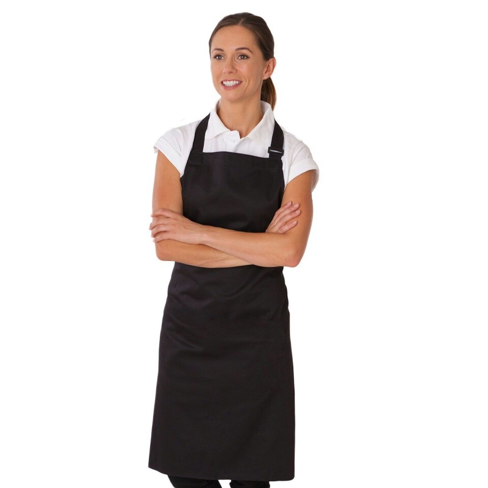 Le Chef Unisex Adult Bibbed Apron - Black - One Size