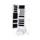 image 3 of HOMCOM Mirrored Jewelry Cabinet Armoire Floor Standing with Lock