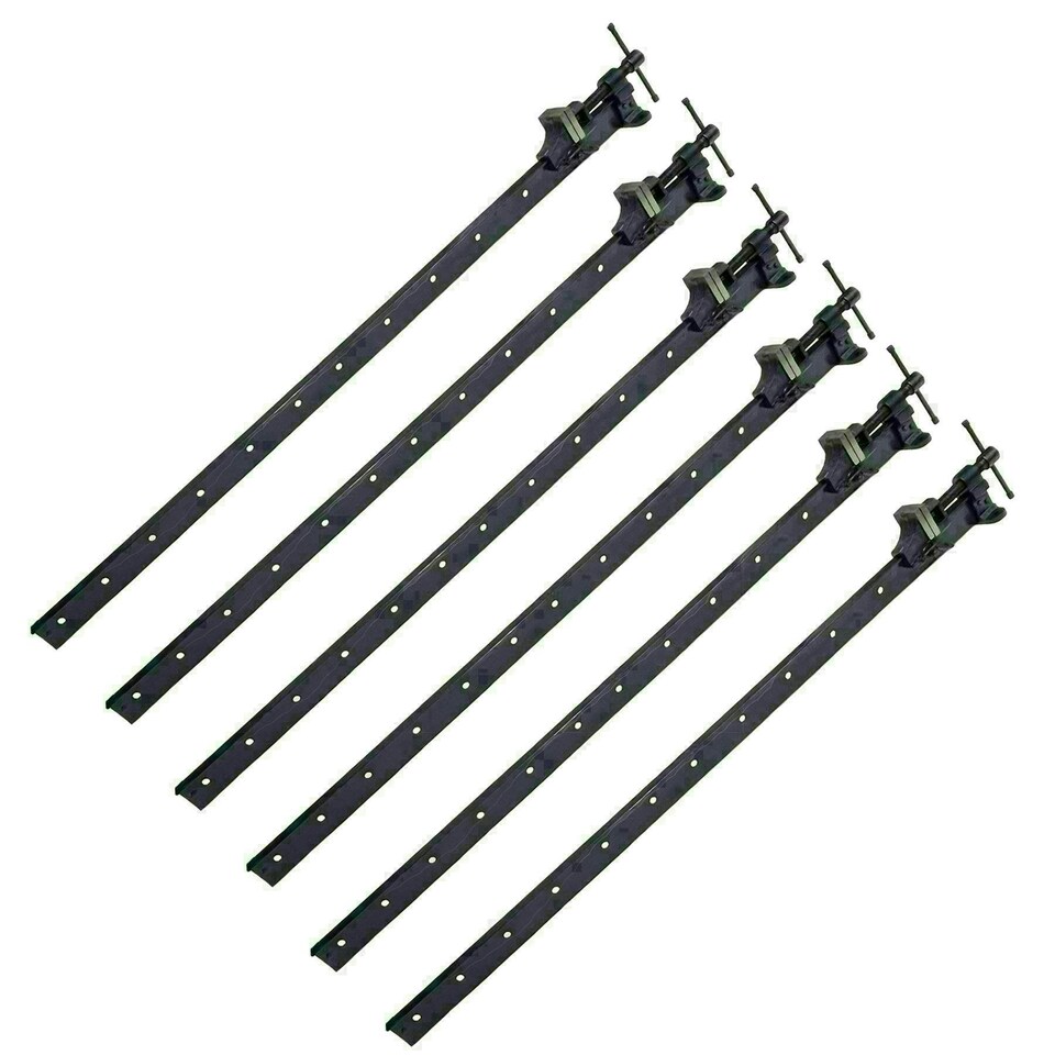 image 1 of 48" (1200mm) Cast Iron T-Bar Sash Clamp Grip Work Holder vice Slide Cramp 6pc