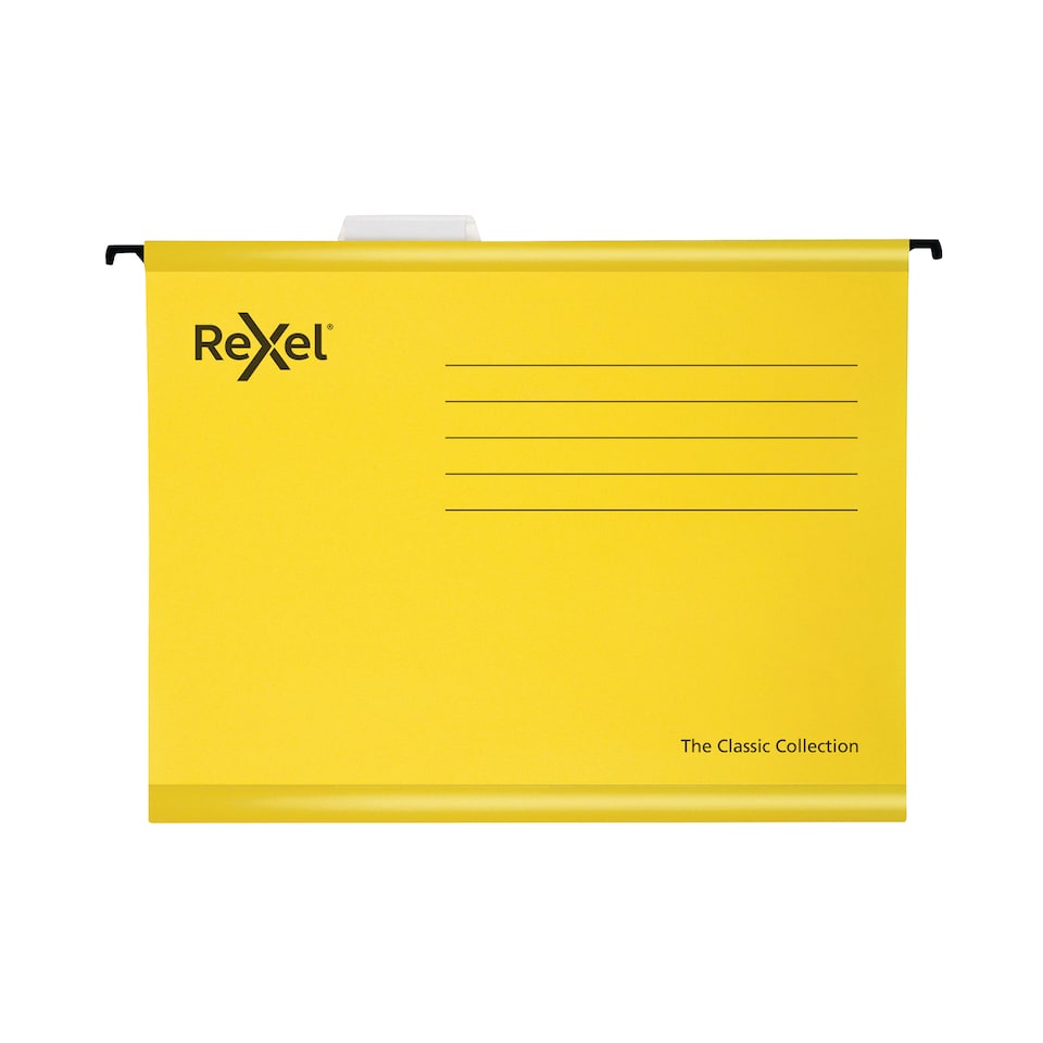 image 1 of Rexel Classic Suspension Files Foolscap Yellow (Pack of 25) 2115593